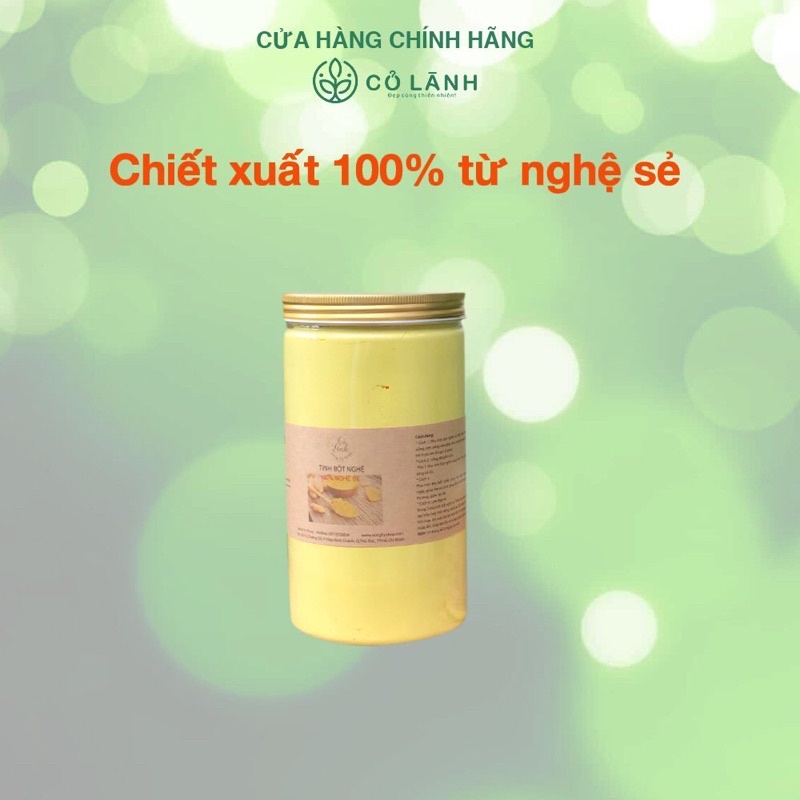 Tinh bột nghệ sẻ nguyên chất Cỏ Lành 1000G - Uống trực tiếp hoặc đắp mặt nạ giúp da dẻ được căng bóng, hồng hào, mềm mại