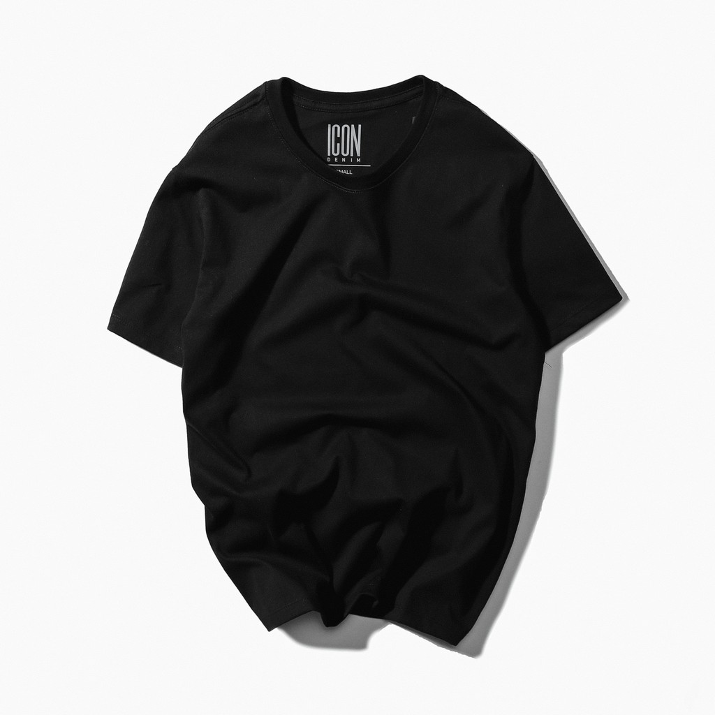 Áo Thun Nam Cổ Tròn ICON DENIM 5 Màu Trơn Basic Phom Suông Unisex - Dòng Vải Mới Cotton Lụa Co Giãn 4 Chiều | BigBuy360 - bigbuy360.vn