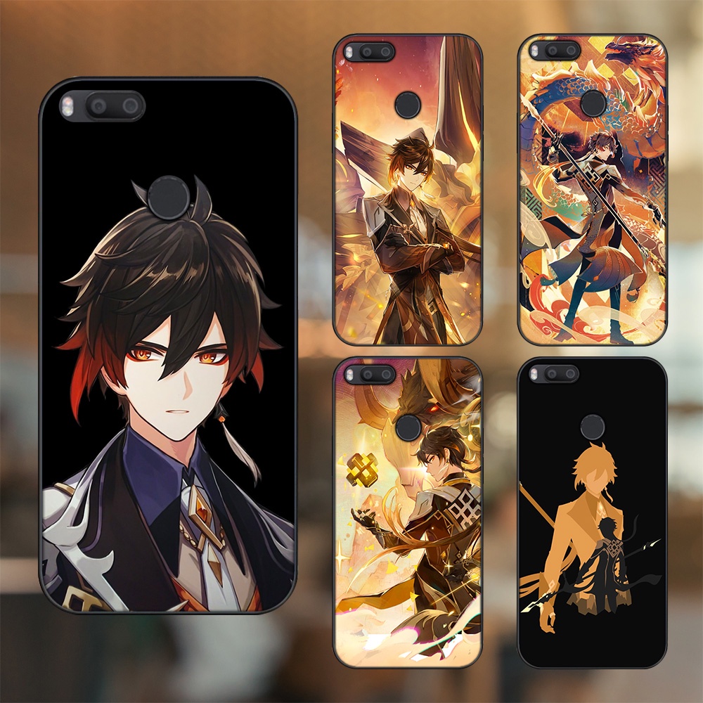 Ốp lưng Xiaomi Mi A1, Mi 5X viền đen in hình Zhongli Genshin Impact