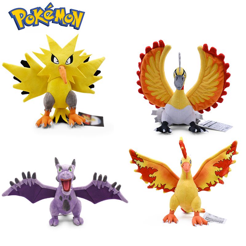 24cm Pokemon Cartoon Plush Toy Zapdos Moltres Aerodactyl Ho-Oh Soft Stuffed Doll Gift