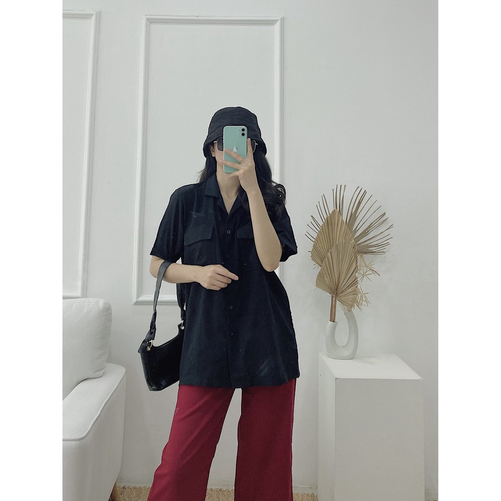 YU CHERRY | Áo nữ Linen Pocket Basic Shirt YA353