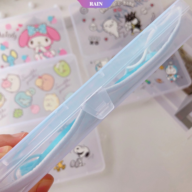 SANRIO 1 Hộp Đựng Khẩu Trang Họa Tiết Hoạt Hình Marvel Nhỏ Gọn Tiện Dụng