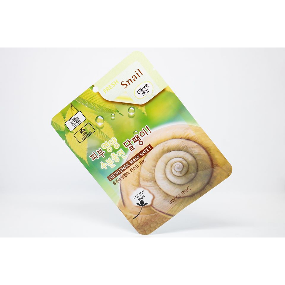 (GIÁ TỐT NHẤT ) Combo 10 Mặt Nạ Dưỡng Chất Collagen Ốc Sên 3W Clinic Fresh Snail Mask Sheet 23ml x 10