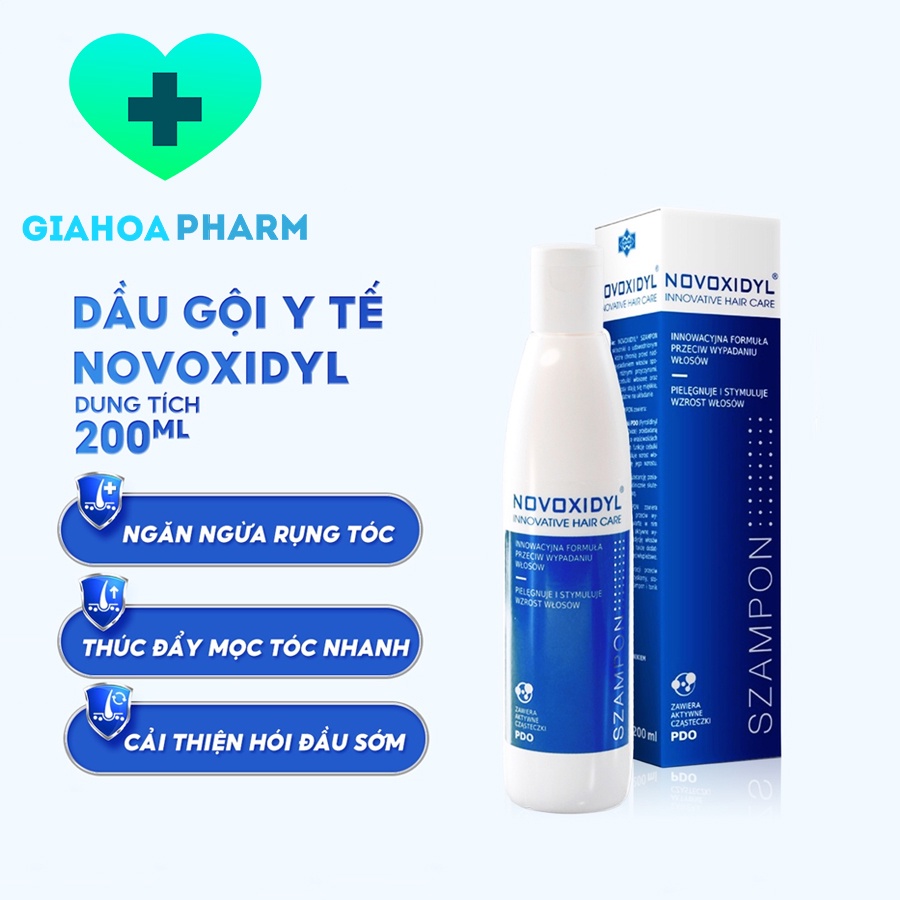 [CHÍNH HÃNG] Dầu gội chống rụng tóc Novoxidyl 200ml (Nhập khẩu Ba Lan) kích thích mọc tóc nhanh, ngừa rụng, giảm hói đầu