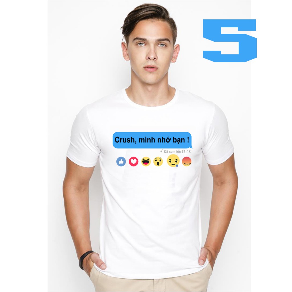 ALBUM 1 - Áo thun nam in câu chat facebook em ăn cơm chưa vải dày mịn