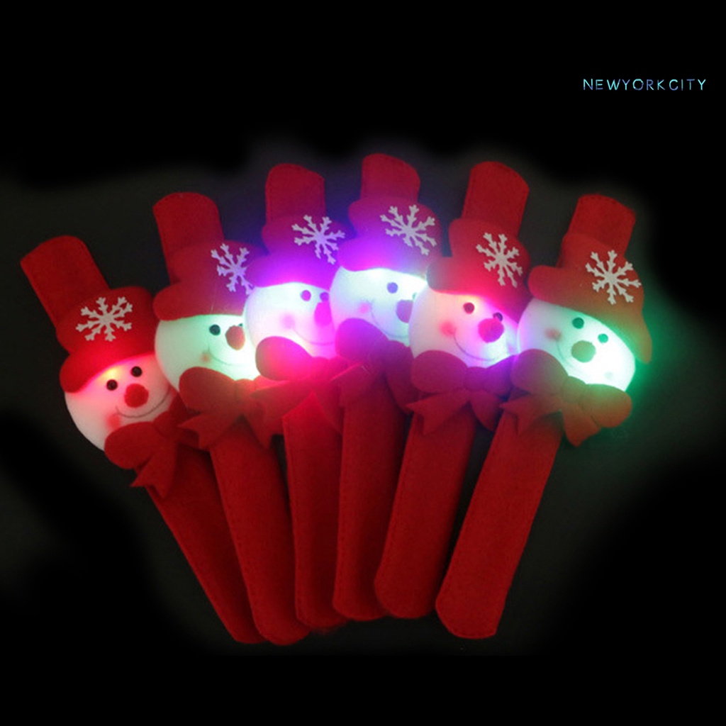 Vòng Tay Vải Nhung Gắn Hình Tròn Phát Sáng Phong Cách Giáng Sinh