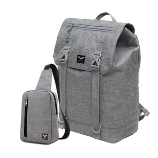 Combo Balo Campus Hàn Quốc LAZA BL358 Xám Và Túi Đeo Chéo Messenger TX361 Xám