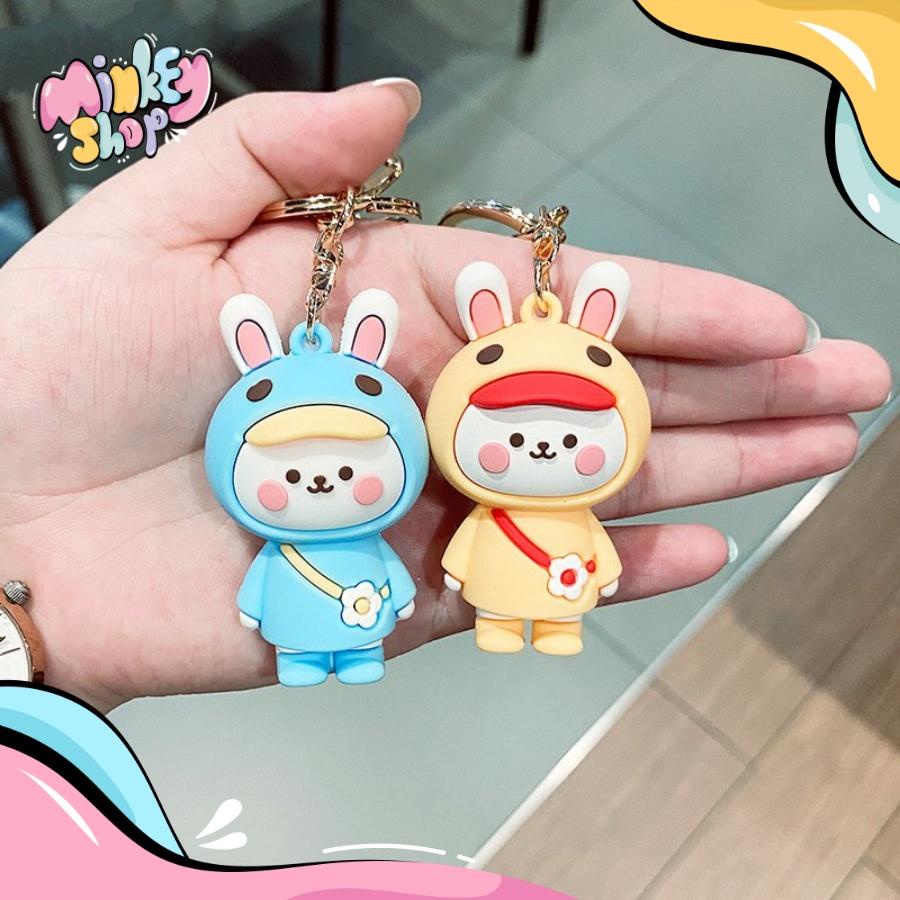 Móc Khoá Thỏ SMILING Dễ Thương Nhiều Mẫu Đáng Yêu Phụ Kiện Túi Xách, Balo, Ô tô Cute Hottrend 2022 02MKT -Minkey