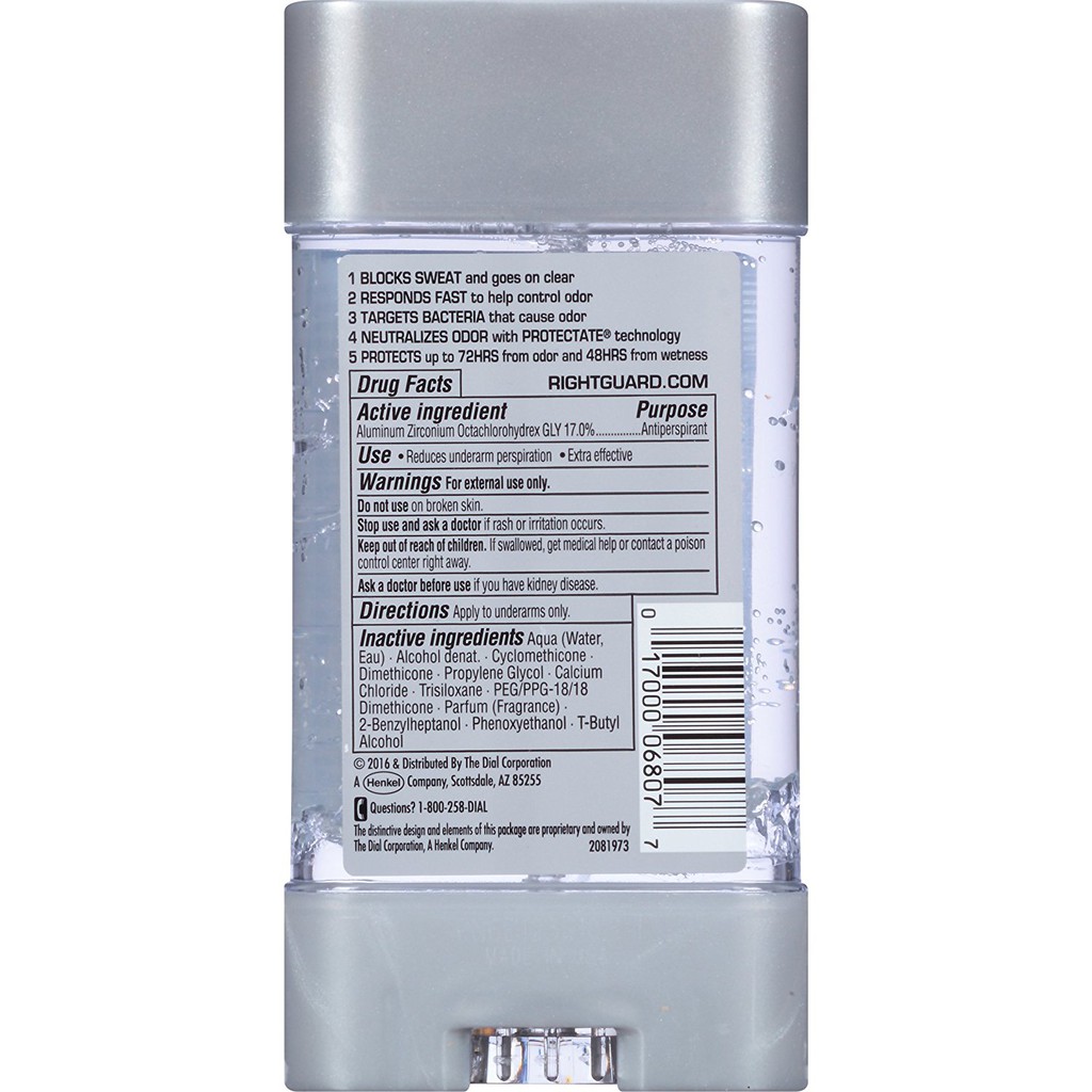 Lăn gel khử mùi nam Right Guard Xtreme Defense 5 Antiperspirant Deodorant Gel Fresh Blast 113g (Mỹ)