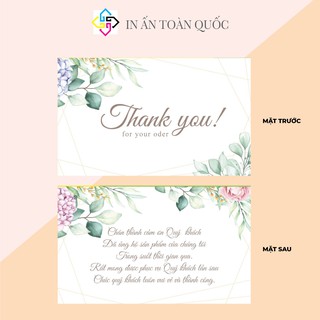 🌸 THẺ CẢM ƠN  để gửi kèm theo sản phẩm khi đóng hàng, Giấy bìa cứng sang trọng mẫu 20