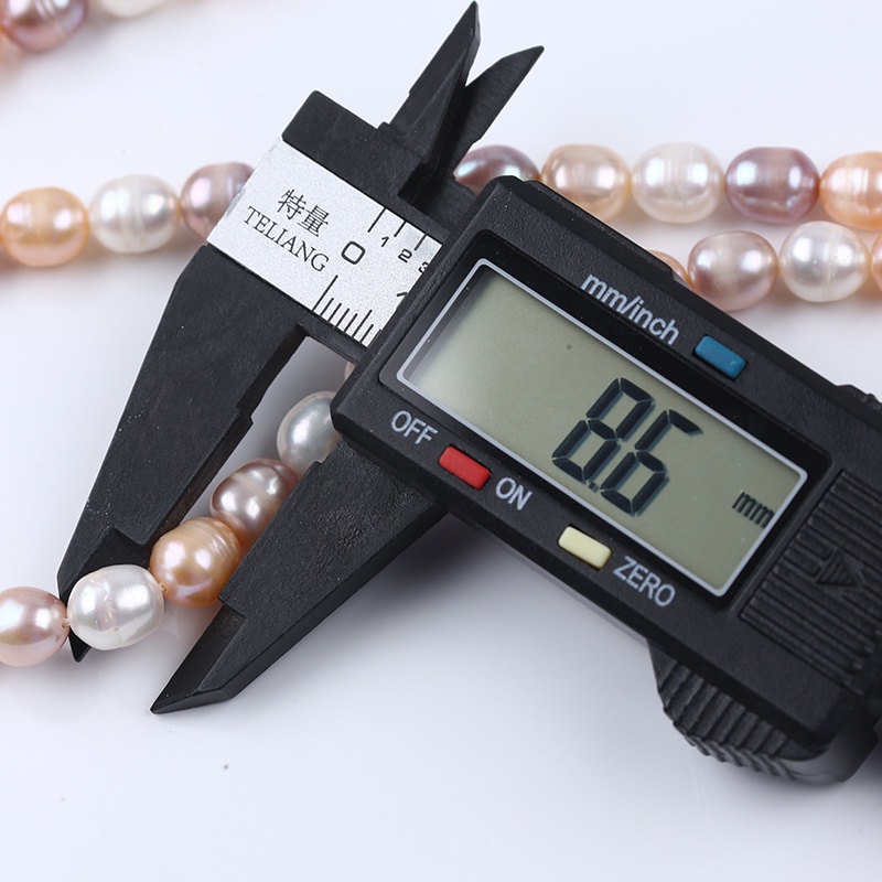 Hạt Ngọc Trai Tự Nhiên 8-9mm Màu Trắng Hồng Tím / Nước Ngọt Hình Gạo Ba Màu Tự Nhiên Phụ Kiện diy