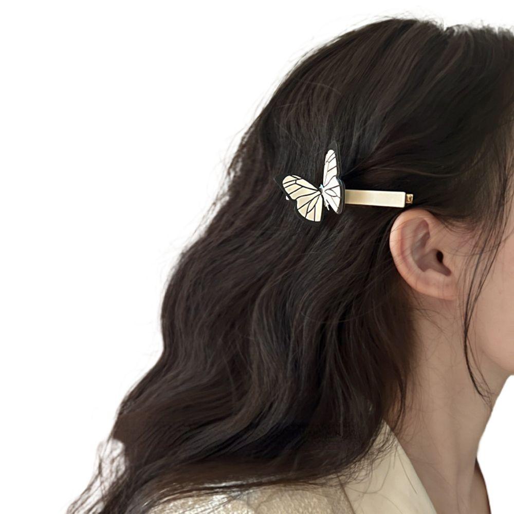 TWINKLE Kẹp Tóc Rửa Mặt Họa Tiết Bướm / Cá Mập Phong Cách Retro Cho Nữ