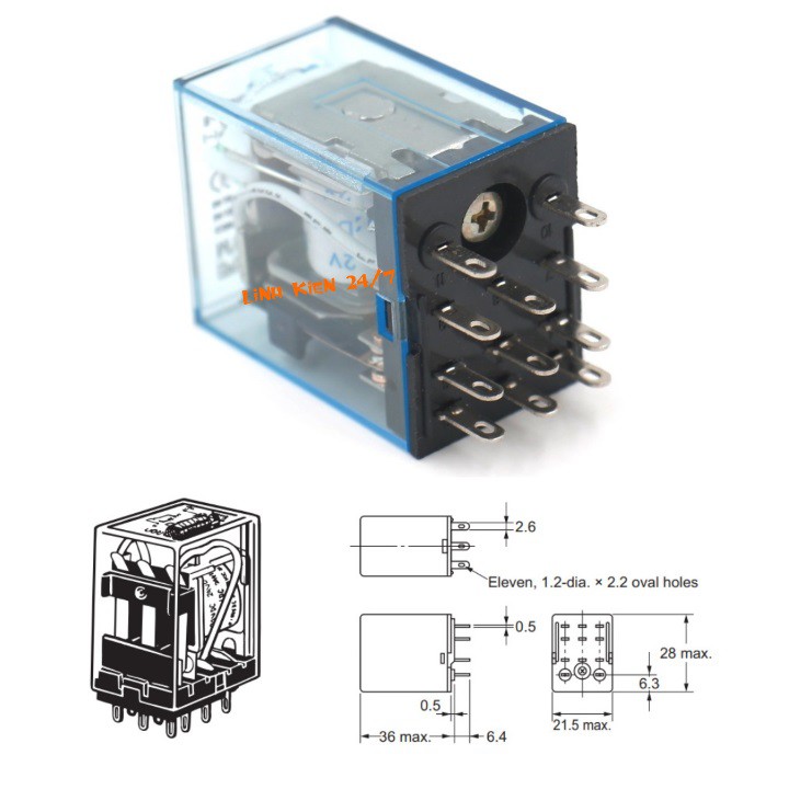 Relay Trung Gian MY3N-J 12V, 220V 5A 220VAC 11 Chân