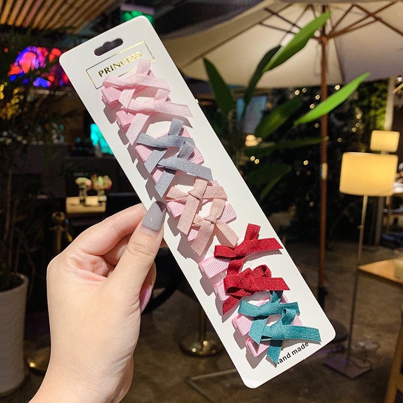 Set 10 kẹp tóc nơ dễ thương cho bé gái