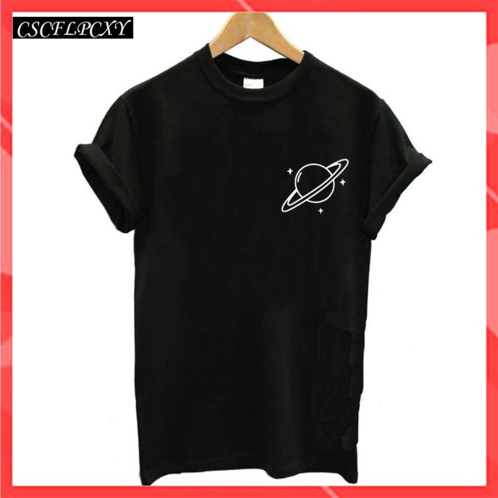 Áo thun phông nam nữ form rộng Familylove - Mẫu áo Unisex logo hành tinh Saturn chất Cotton 100% cao cấp