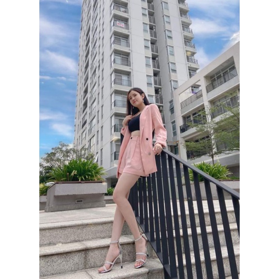 ÁO VEST HỒNG PASTEL