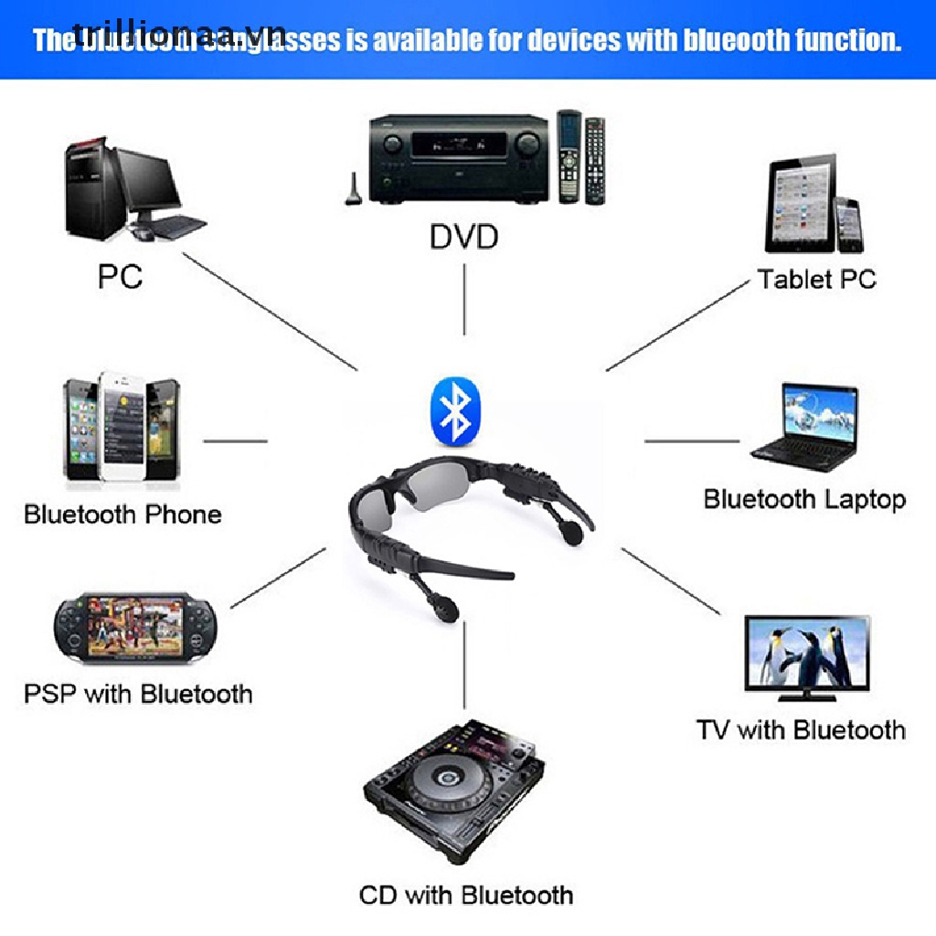 Kính Mát Trillionaaa Kết Nối Bluetooth 5.0 Không Dây