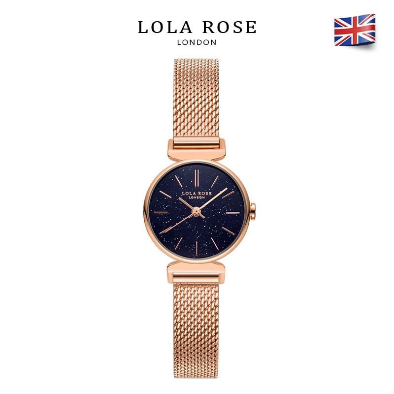Đồng hồ nữ cao cấp, đồng hồ Lolarose mặt tròn nhỏ vân đá galaxy dây kim loại cho cô nàng công sở bảo hành 2 năm LR4048