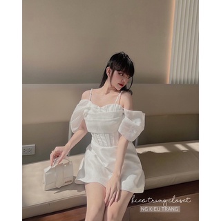 [MIMI DRESS] VÁY GẤM NHŨ TRỄ VAI
