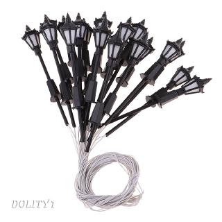 20pc Tỉ Lệ 1: 100 Thu Nhỏ Trang Trí Phong Cảnh Đèn LED Đường Phố 7cm