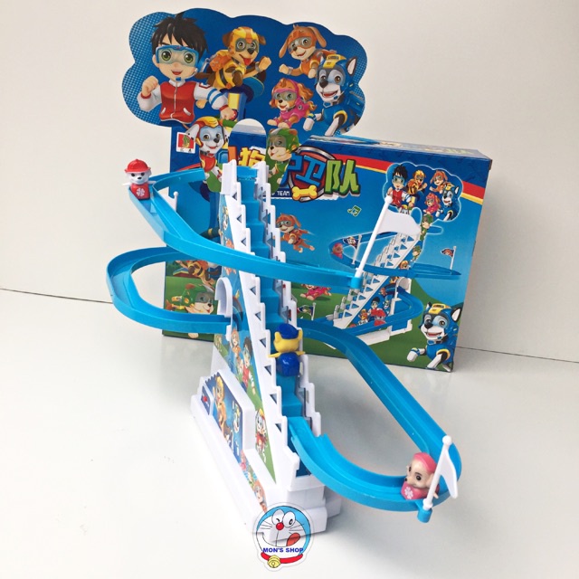 Đồ chơi chó cứu hộ paw patrol và heo leo cầu thang cầu trượt cho bé bằng nhựa ABS an toàn chạy bằng pin có nhạc