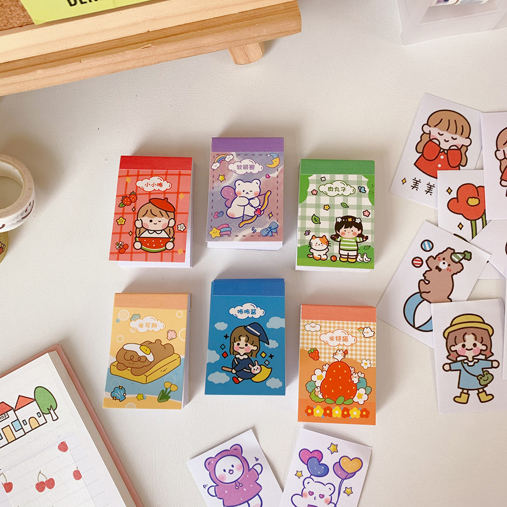 Sticker Dán Trang Trí Hình Gấu Hoạt Hình Đáng Yêu Phong Cách Hàn Quốc