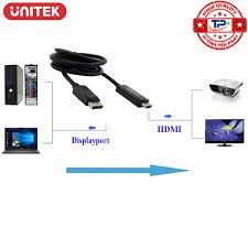 Cáp Chuyển Displayport to HDMI 1.5m Unitek Y-5118Ca- Full Box- Chính Hãng 100%- Bảo Hành 12 Tháng