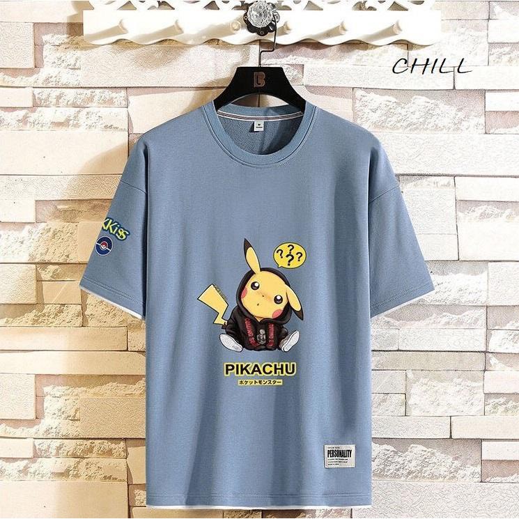 áo thun nam nữ -áo thun nam in hình pikachu chất Cotton 4 màu phong cách hàn quốc | BigBuy360 - bigbuy360.vn