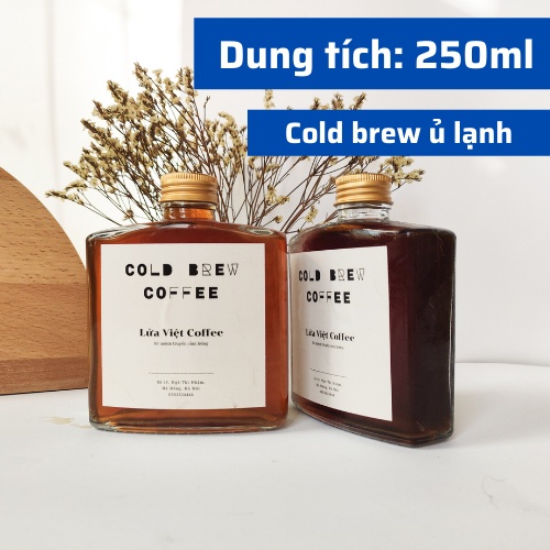 Cold Brew Cà phê pha sẵn đóng chai thủy tinh 250ml cafe ủ lạnh loại arabica typica specialty cao cấp, văn phòng