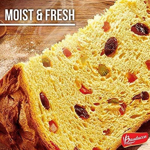 Bánh bông lan men tự nhiên nhân trái cây sấy và socola Ý Panettone Bauducco 100g