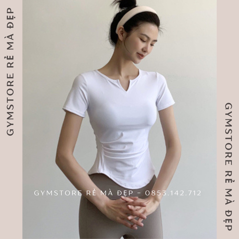 Áo Thun Ôm Body Tay Ngắn Thể Thao Nữ Tập Yoga Gym Nhún Eo Siêu Thoáng Mát Tôn Dáng Tôn Da 𝐆𝐘𝐌𝐒𝐓𝐎𝐑𝐄 226