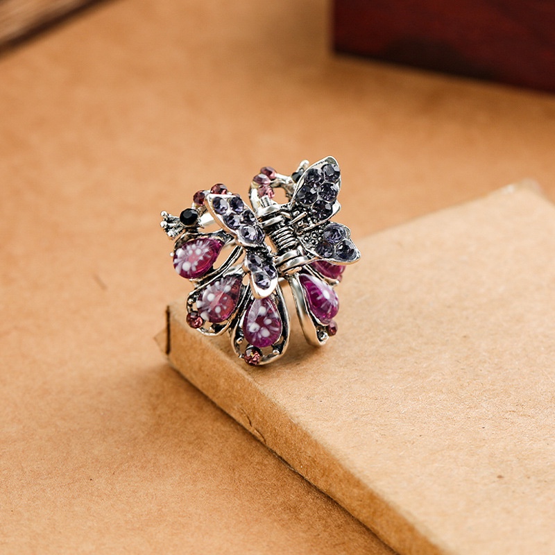 Kẹp Tóc Nhỏ Đính Đá Phong Cách Retro