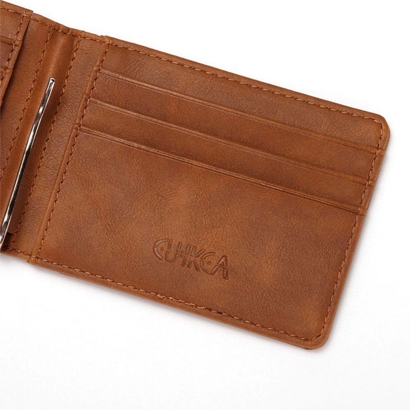 Ví Da Kẹp Tiền / Thẻ Bằng Kim Loại Tiện Dụng Mang Theo Du Lịch Cho Nam Và Nữ