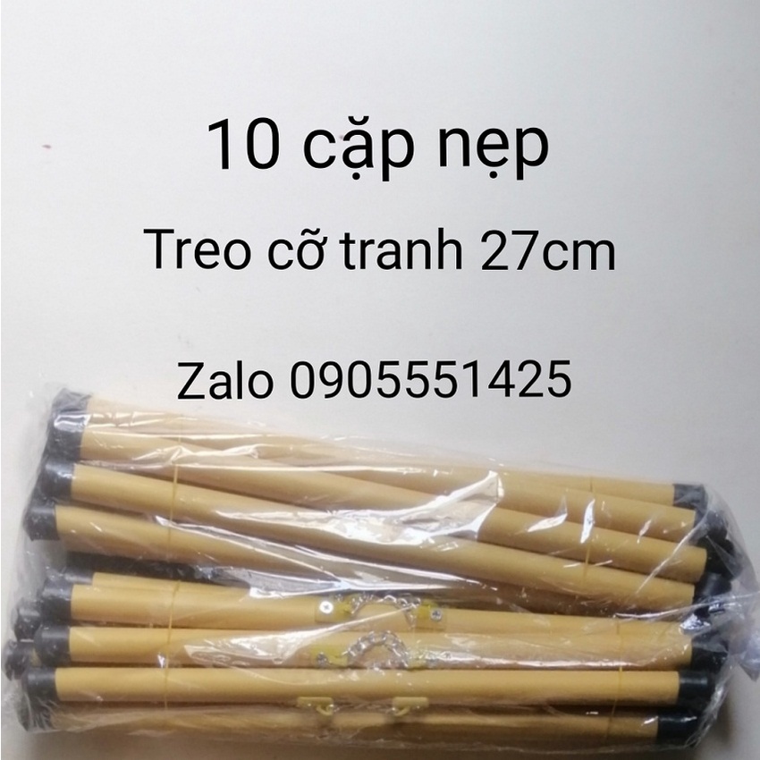 1  bó ống trúc treo tranh, ảnh cỡ 27cm .Nẹp treo  giấy thư pháp 27x 79cm