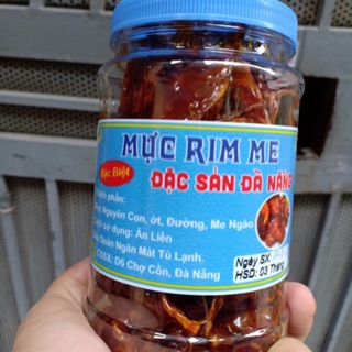 Mực rim me Đà Nẵng nguyên con - hộp 250gr- Hàng loại 1