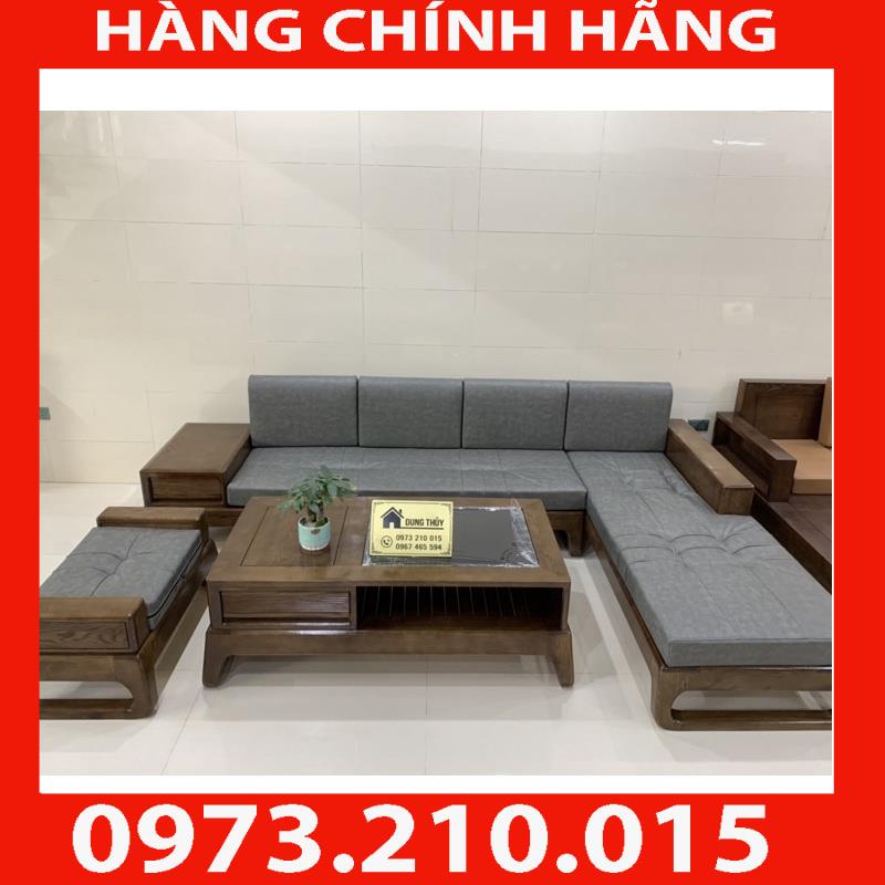 HÀNG CHÍNH HÃNG  Ảnh thật sofa góc chân quỳ 2m8x2m bán chạy nhất gỗ sồi nga màu óc chó