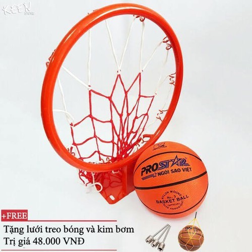 [Xả kho] Khung Vành bóng rổ cao cấp 30cm + quả bóng rổ số 5 prostar