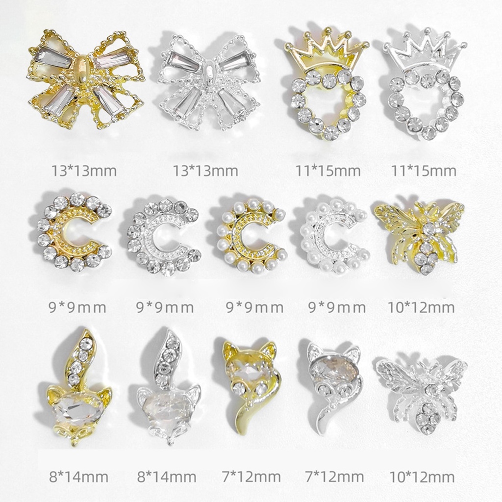 Phụ Kiện Trang Trí Móng Tay 3D Bằng Hợp Kim Chống Phai Màu Thiết Kế Ngọc Trai Sáng Tạo