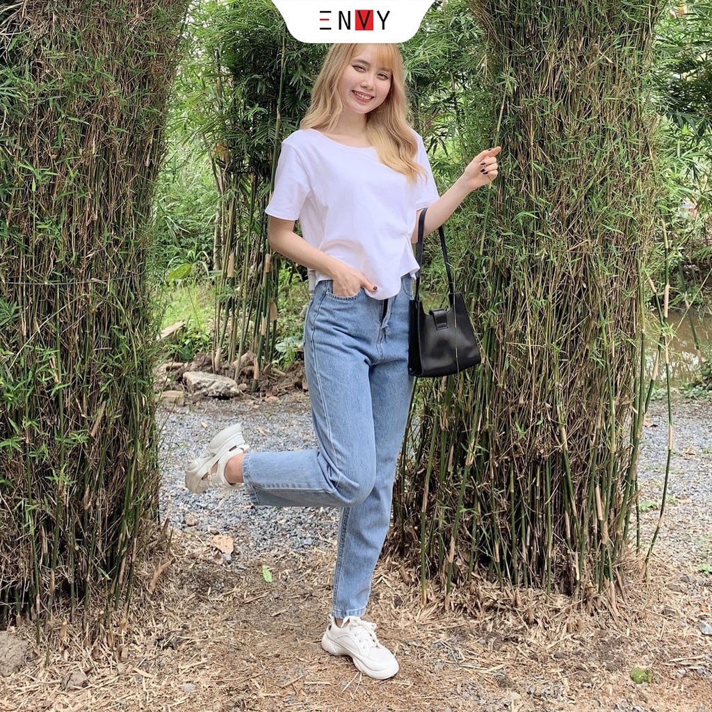 Quần jean baggy nữ ENVY J53 lưng cao tôn dáng
