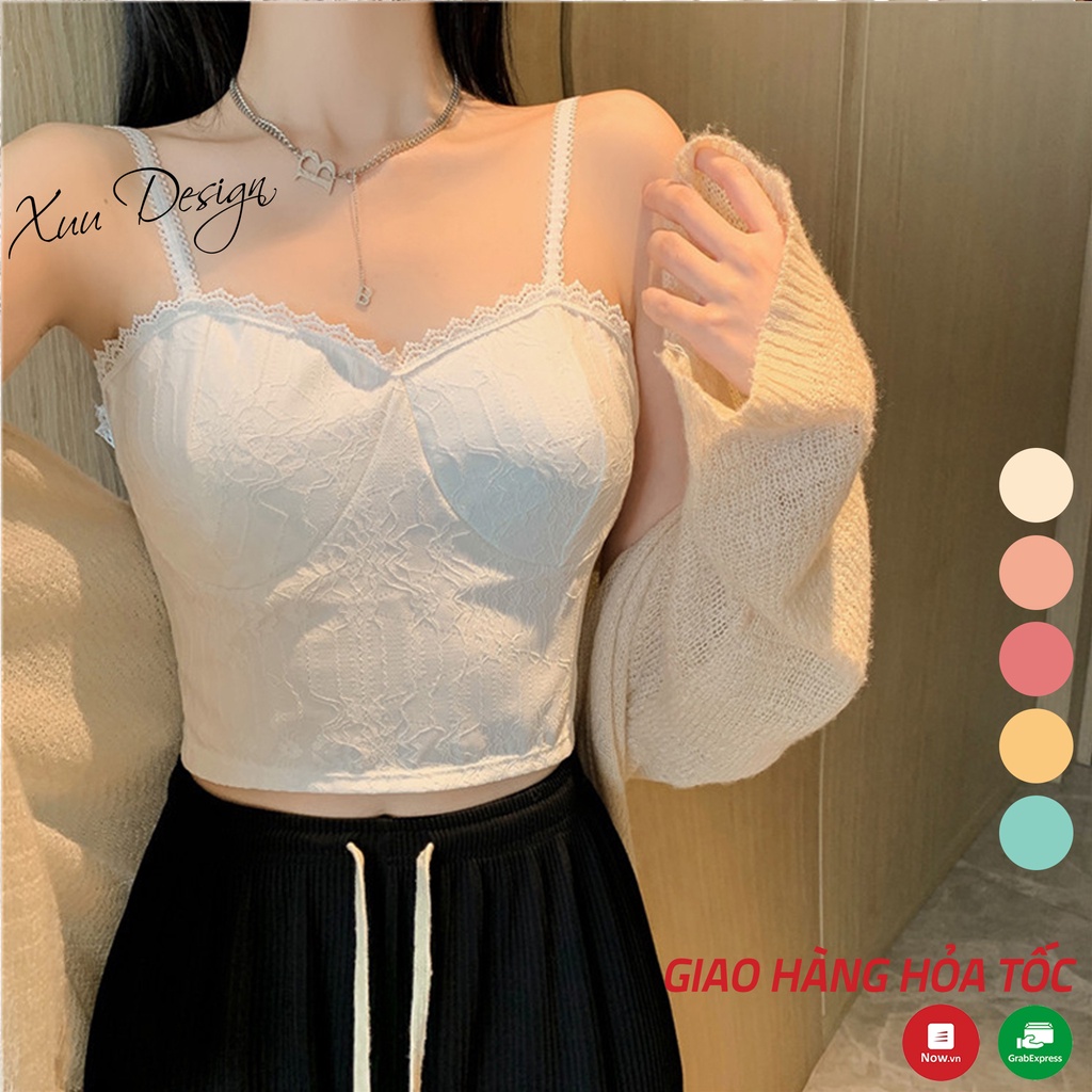 Áo bra nữ hai dây dáng lửng Xuu, thiết kế đệm mút mỏng vừa phối ren thoáng mát gợi cảm- BR14