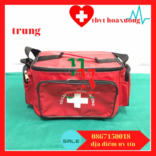 [ Hàng Cao Cấp] Túi Cứu Thương Màu Đỏ Cỡ Trung 30x20x20cm - Túi Y Tế