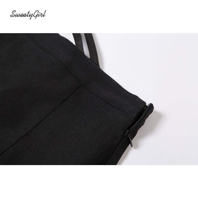 Chân Váy Ngắn Lưng Cao Ôm Dáng Màu Trơn Có Khóa Kéo Thời Trang Cho Nữ