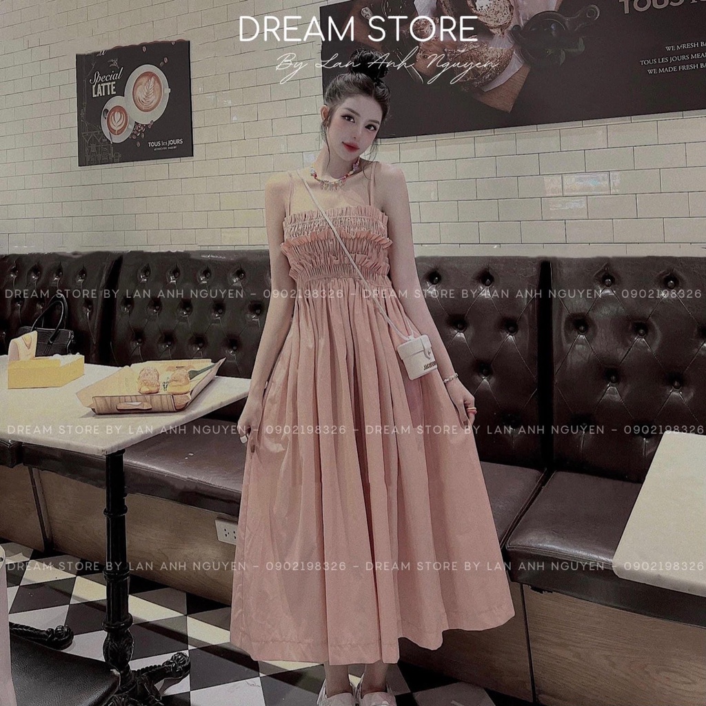 đầm 2 dây nhúm ngực - mẫu siêu dễ thương TT 92
