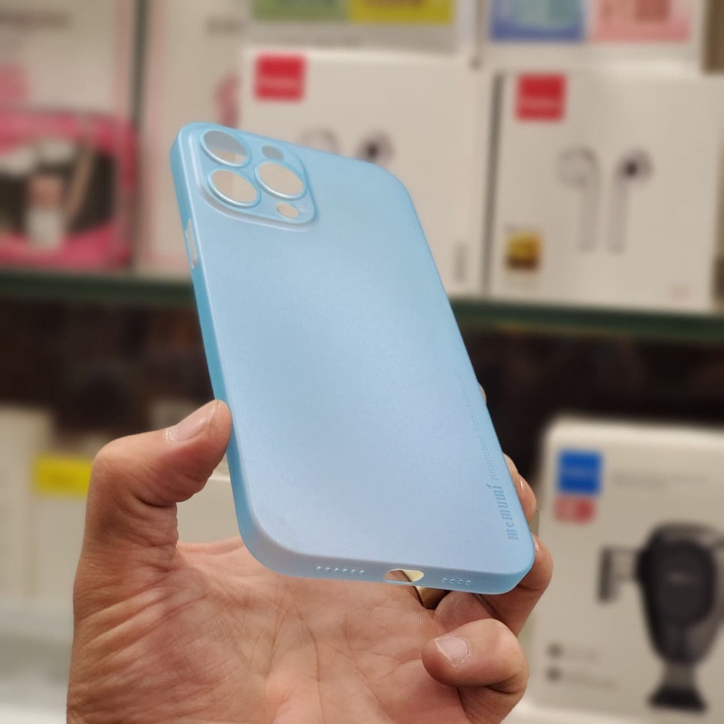 Ốp lưng Memumi lụa màu Xanh Serria cho iPhone 13 Pro, 13 Pro Max  siêu mỏng