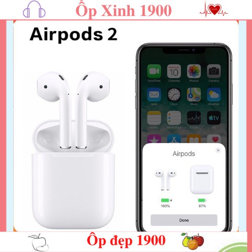 Tai nghe Bluetooth TWS Airpods 2  ( Tai nghe Airpod 2) Đổi Tên - Định Vị , Tự Động Kết Nối, Cảm Biến Vân Tay