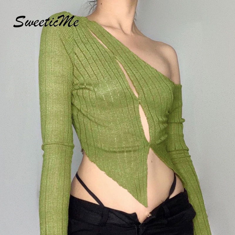 Áo Thun Tay Dài Lệch Vai Thiết Kế Mới Cho Nữ | BigBuy360 - bigbuy360.vn