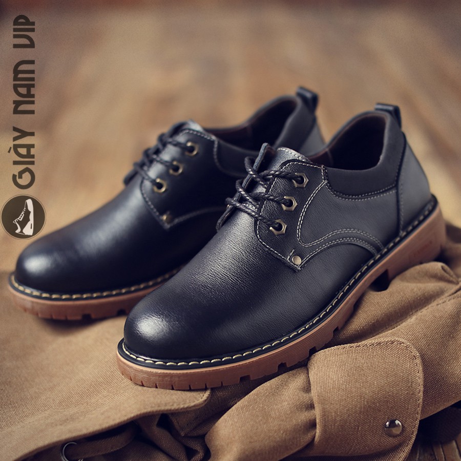 Giày Da Bò Nam Cao Cấp Phong Cách Đẹp GIAYNAMVIP Giày Đốc Nam Cổ Ngắn Kiểu Hàn Quốc GNK114