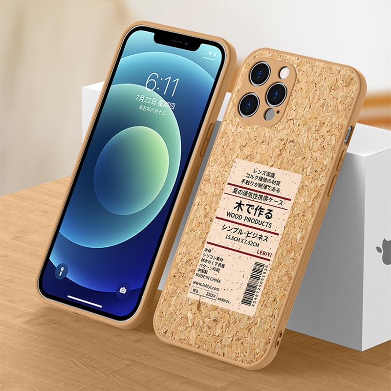 Ốp điện thoại silicon dẻo phối gỗ tản nhiệt chống sốc cho IPHONE 13 PRO MAX 12 MINI 11 PRO MAX