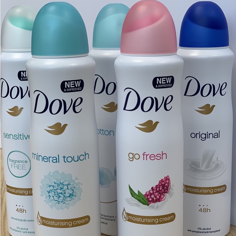 Xịt khử mùi nữ DOVE đủ mùi - xịt khử mùi hôi nách dove 150ml