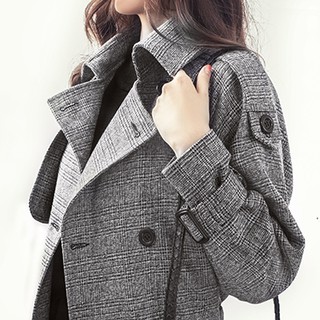 [HÀNG ORDER] Áo dạ kẻ nữ dáng dài